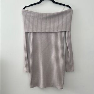 Off-Shoulder Ribbed Knit Dress